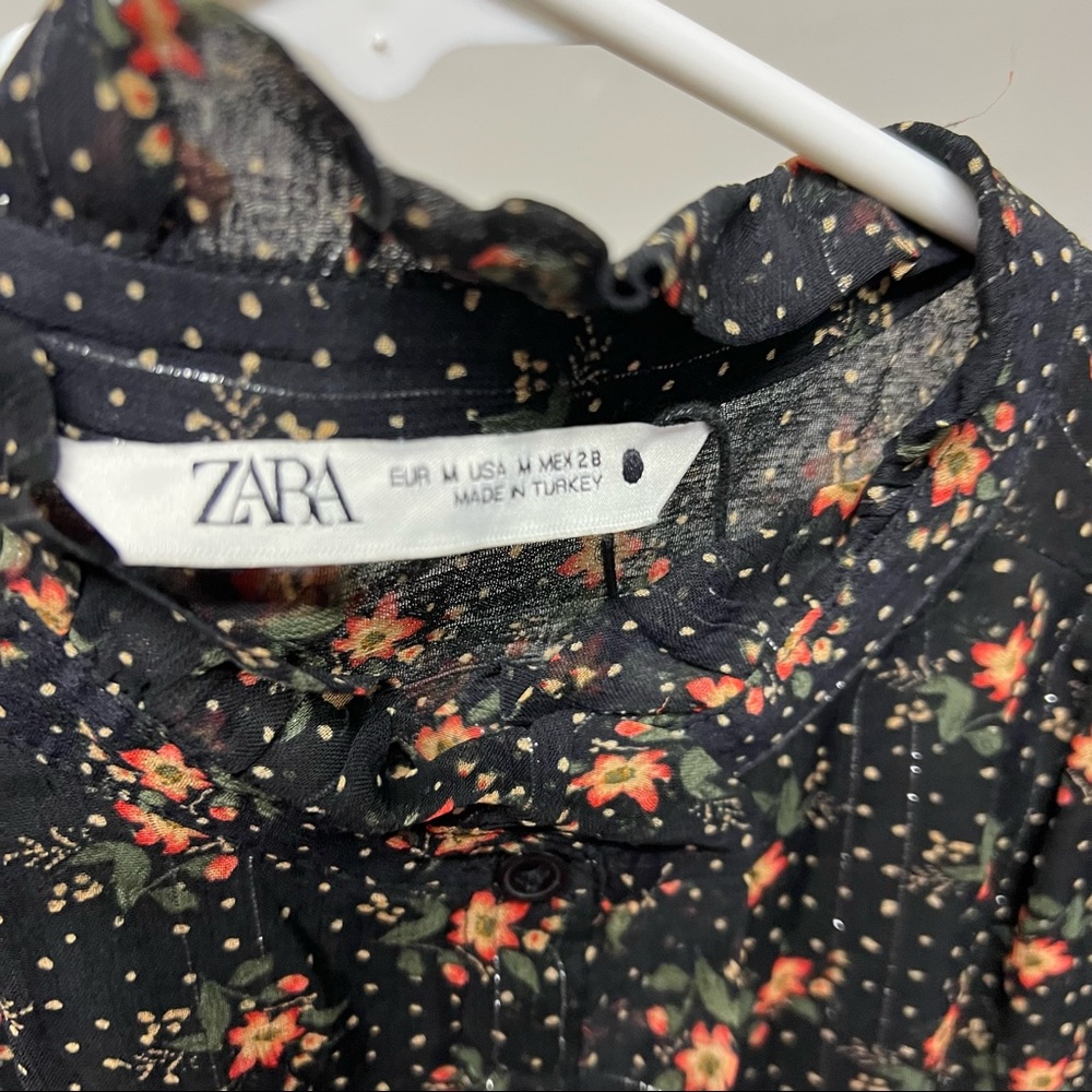 Zara floral black mini dress - Picture 3 of 3